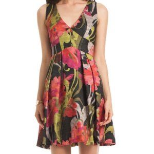Trina Turk Floral Textured Evianna Fit & Flare Cocktail Dress Size 6